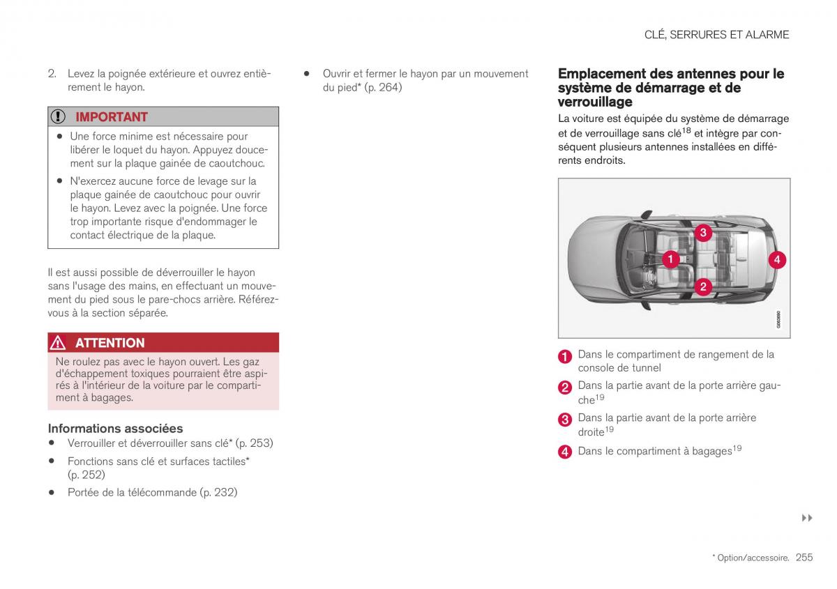 Volvo XC40 manuel du proprietaire / page 257