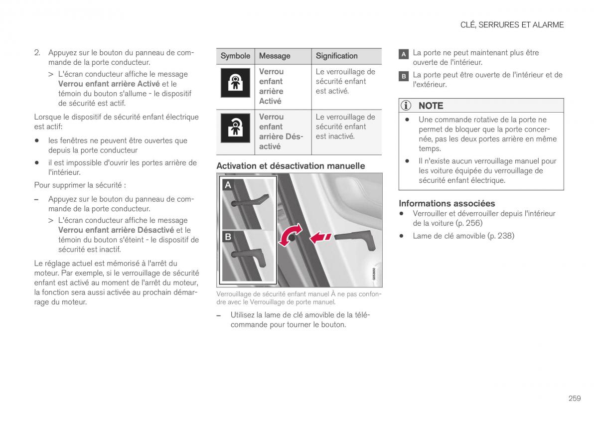 Volvo XC40 manuel du proprietaire / page 261