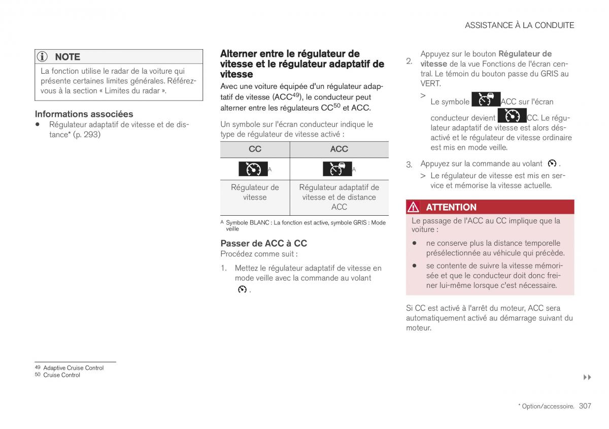 Volvo XC40 manuel du proprietaire / page 309