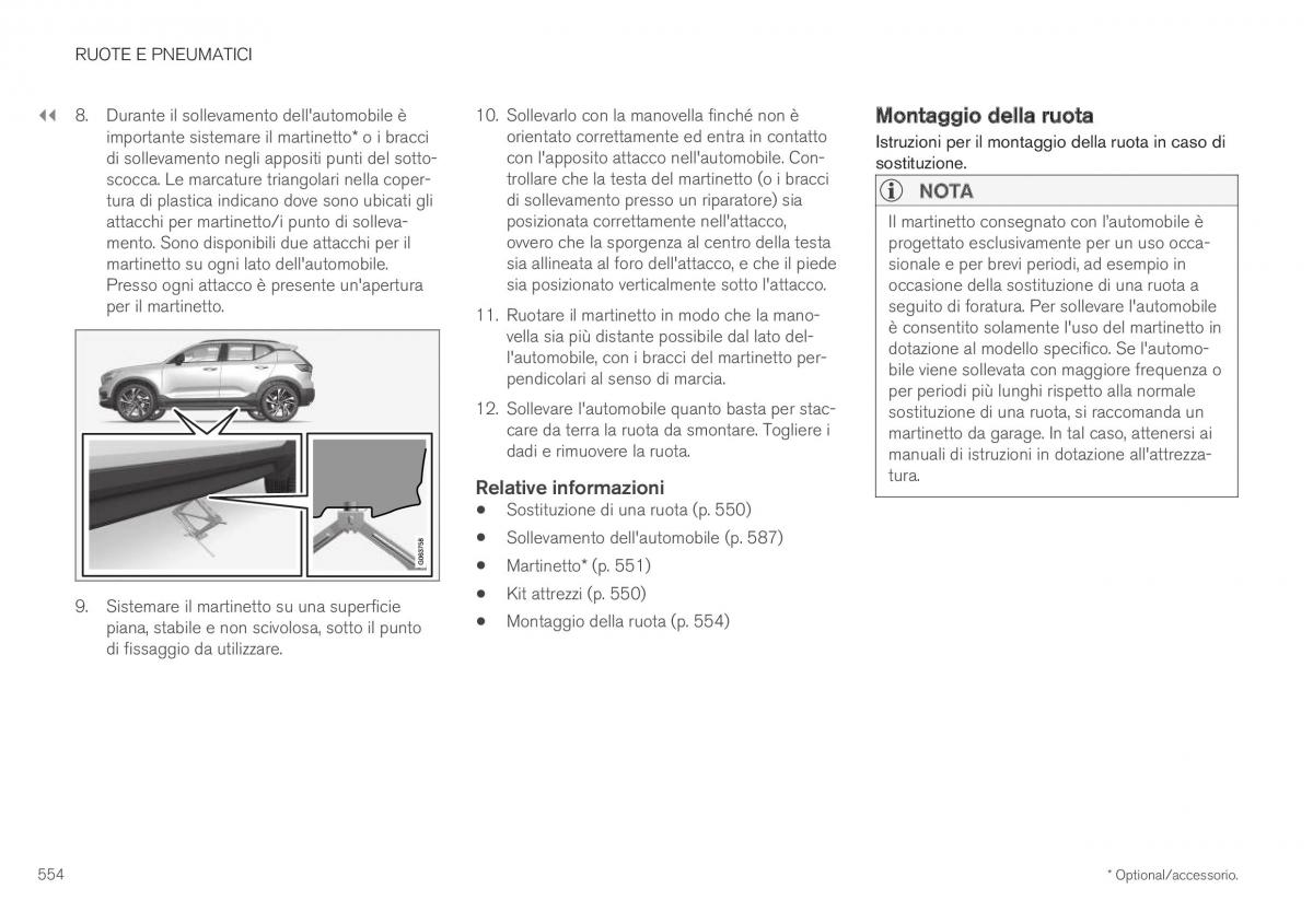 Volvo XC40 manuale del proprietario / page 556