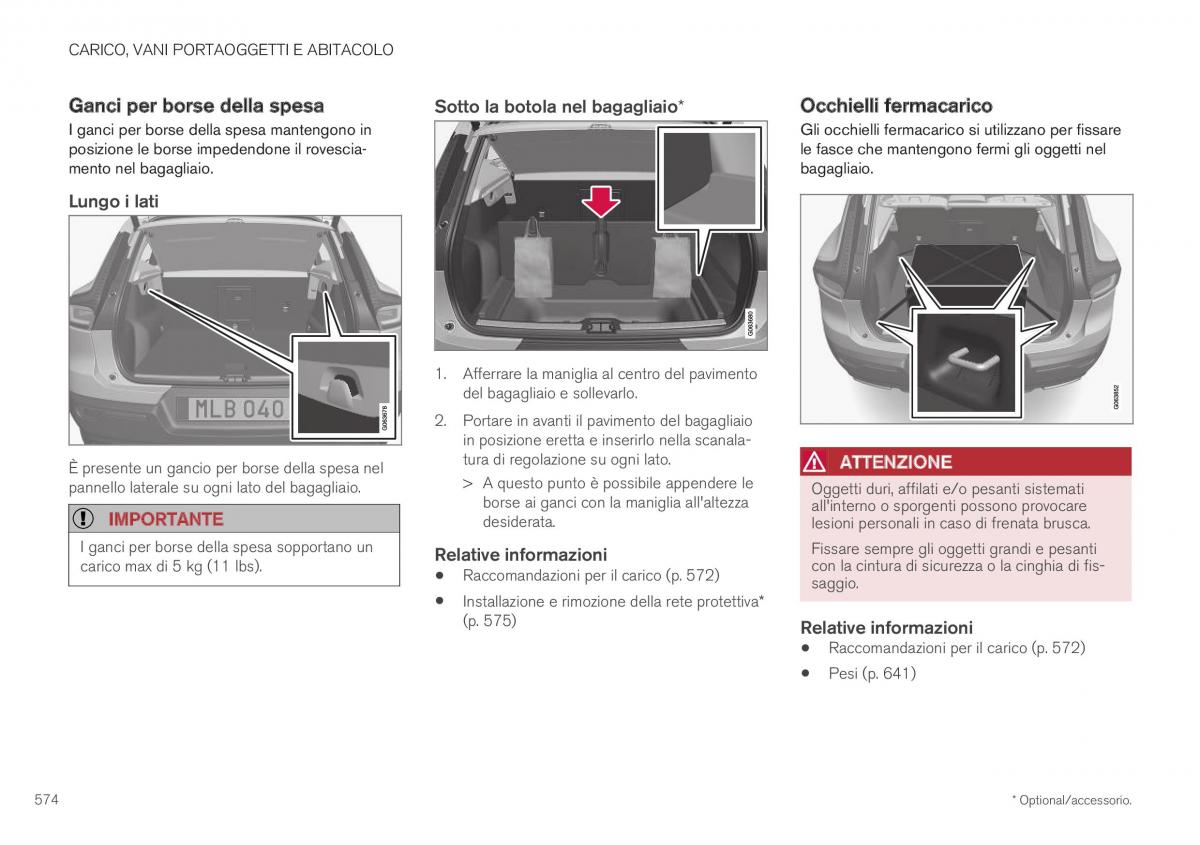 Volvo XC40 manuale del proprietario / page 576