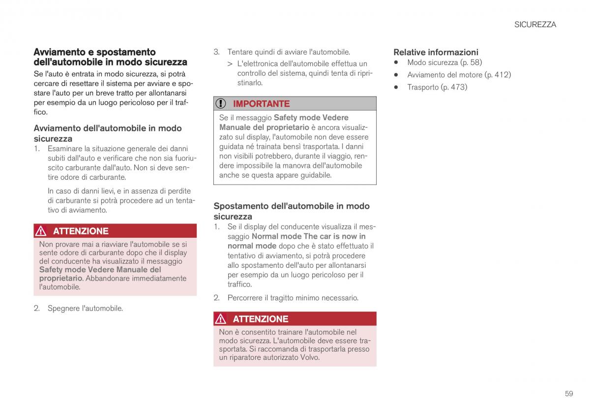 Volvo XC40 manuale del proprietario / page 61