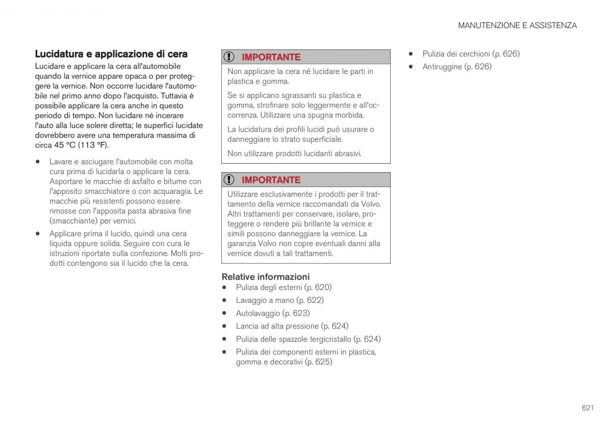 Volvo XC40 manuale del proprietario / page 623