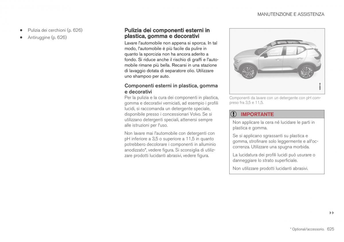 Volvo XC40 manuale del proprietario / page 627