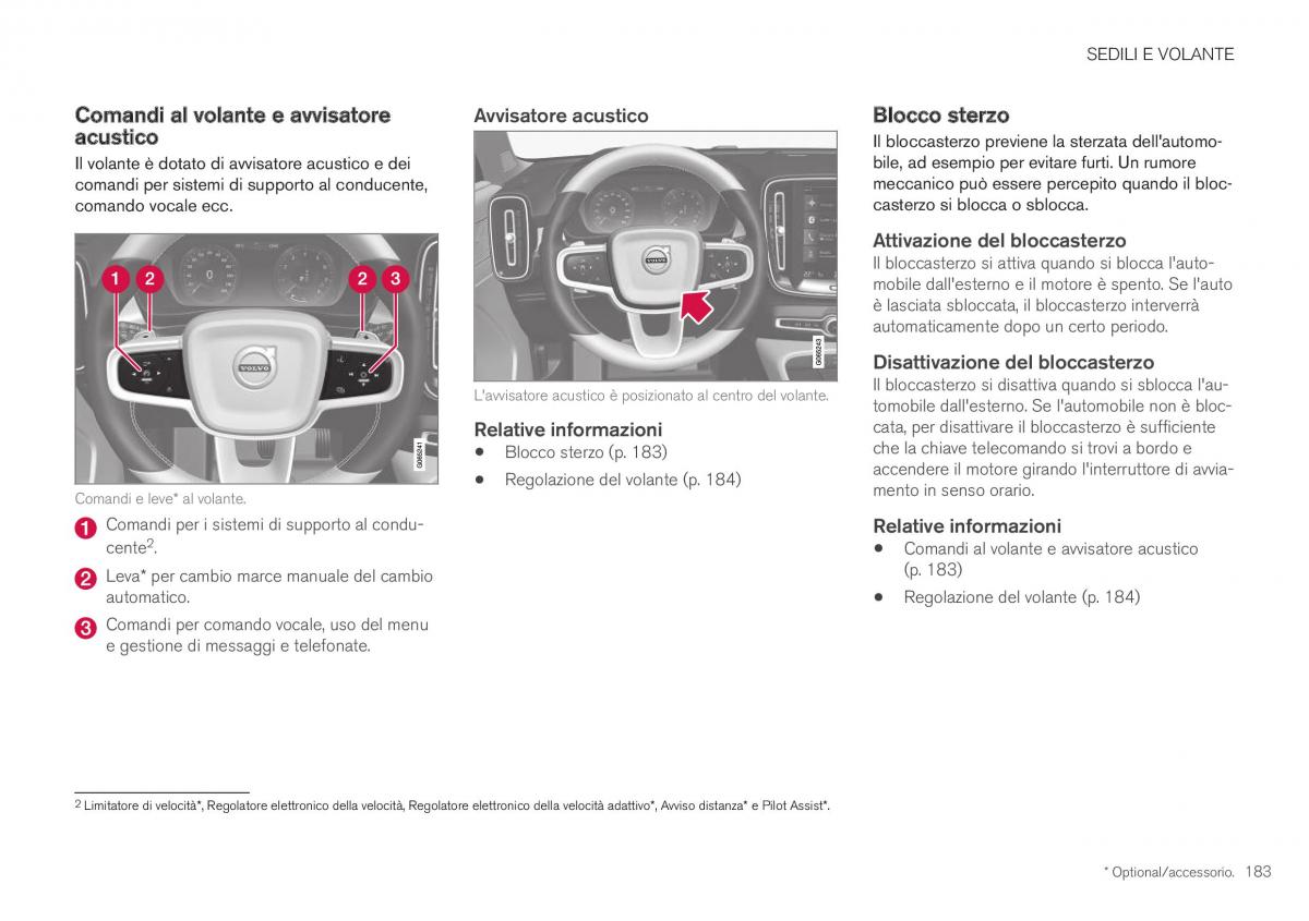 Volvo XC40 manuale del proprietario / page 185