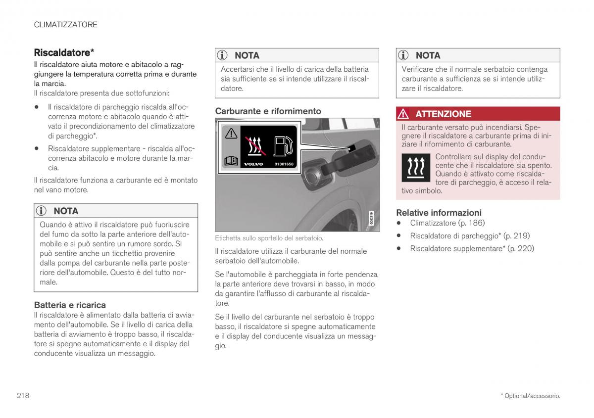 Volvo XC40 manuale del proprietario / page 220