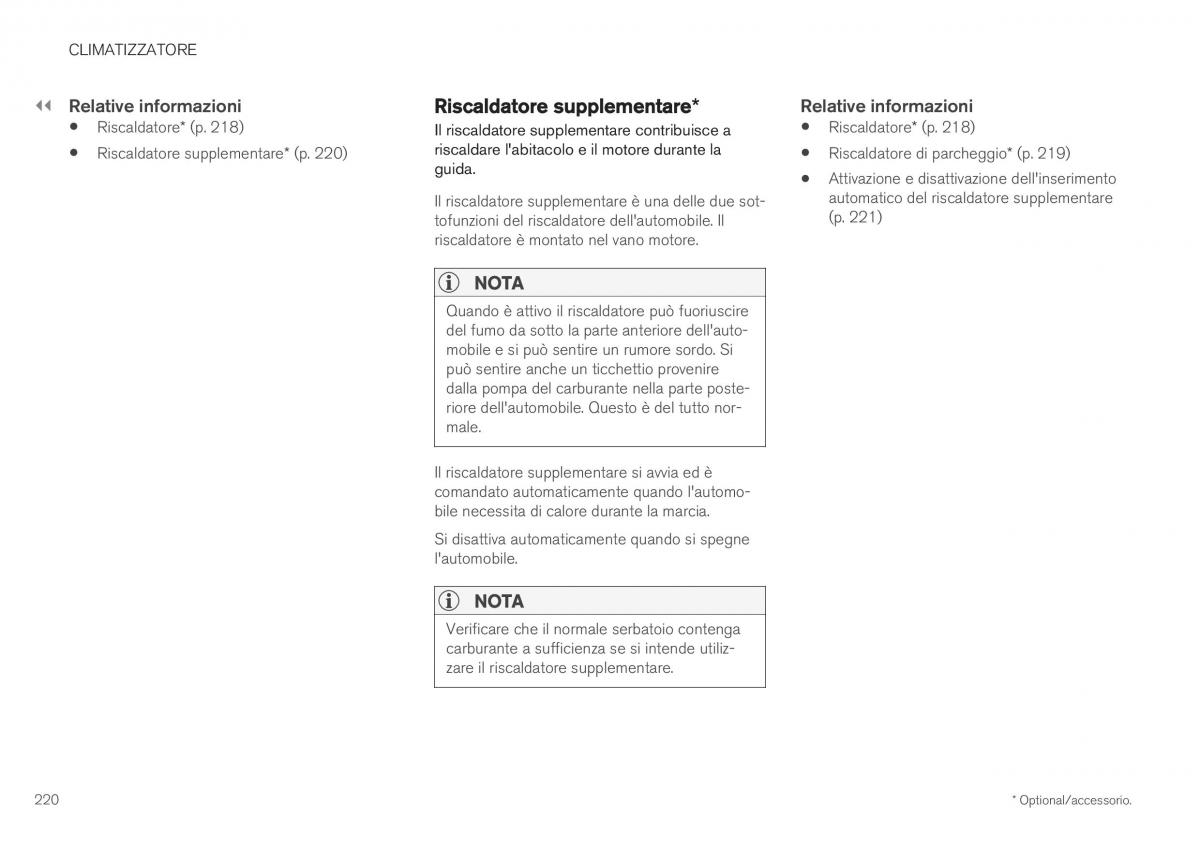 Volvo XC40 manuale del proprietario / page 222