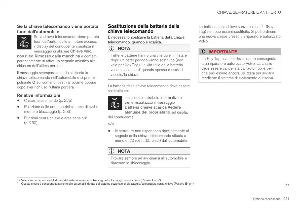 Volvo XC40 manuale del proprietario / page 233