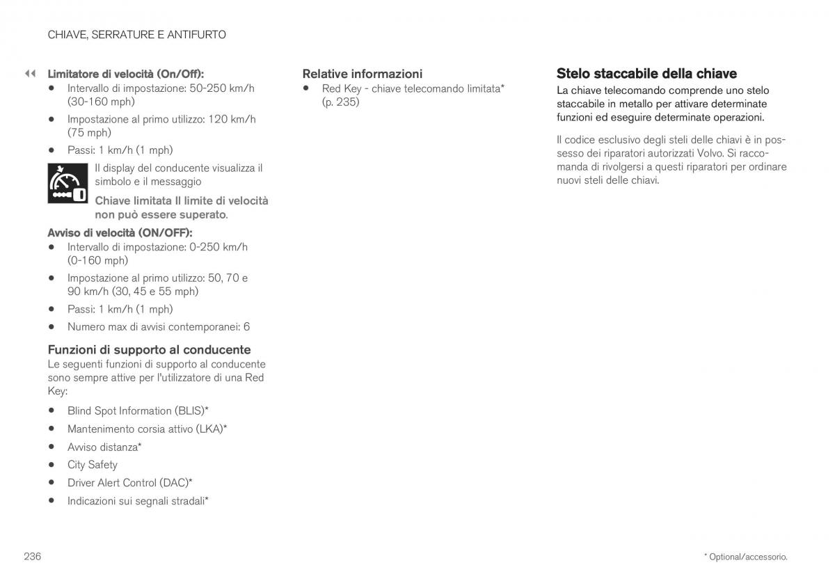 Volvo XC40 manuale del proprietario / page 238