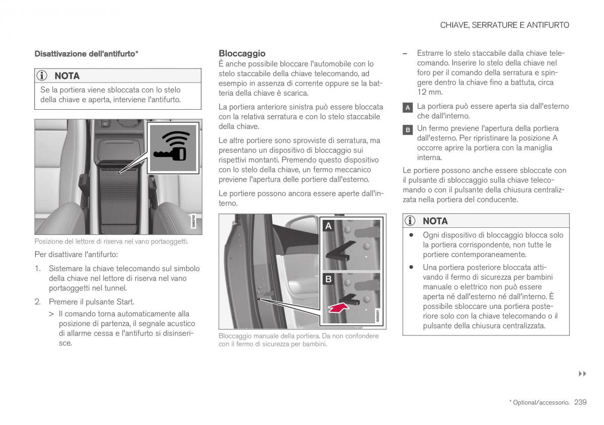 Volvo XC40 manuale del proprietario / page 241