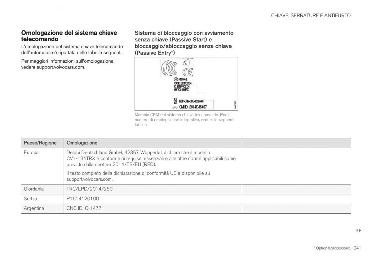 Volvo XC40 manuale del proprietario / page 243