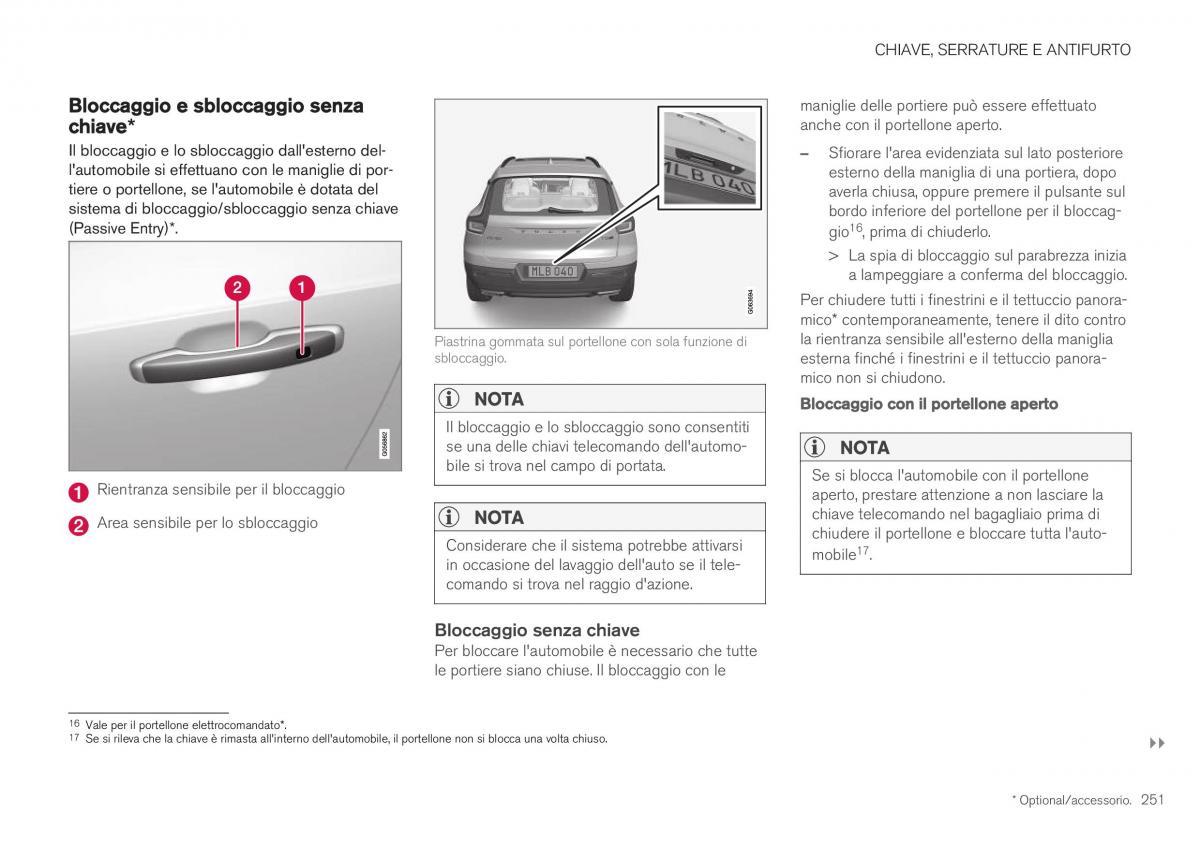 Volvo XC40 manuale del proprietario / page 253