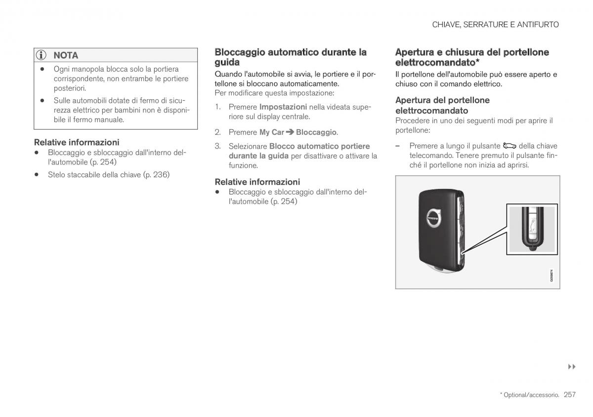 Volvo XC40 manuale del proprietario / page 259