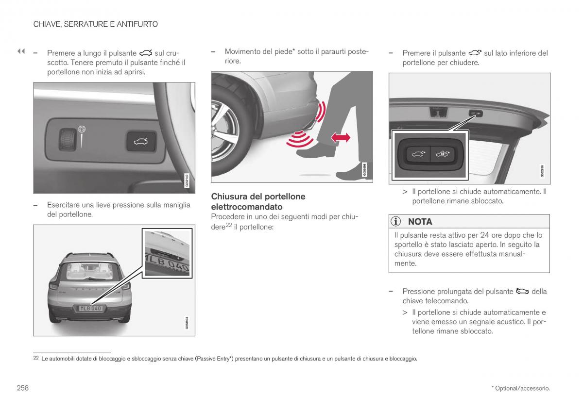 Volvo XC40 manuale del proprietario / page 260