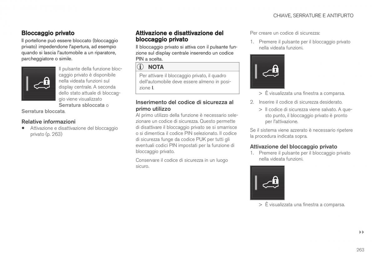 Volvo XC40 manuale del proprietario / page 265