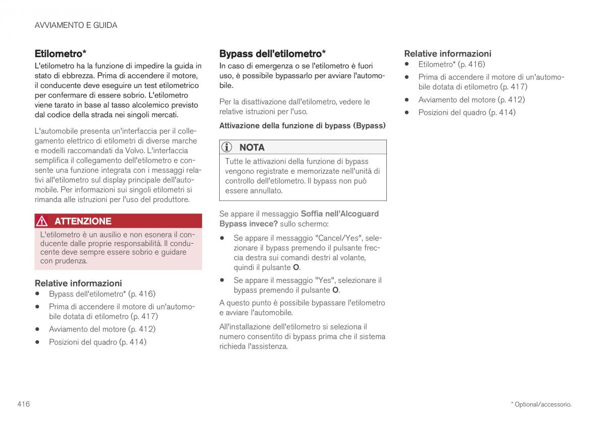 Volvo XC40 manuale del proprietario / page 418