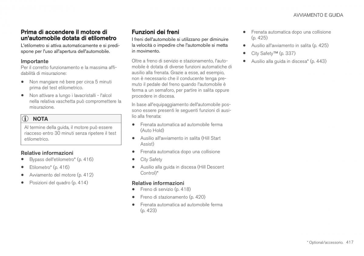 Volvo XC40 manuale del proprietario / page 419