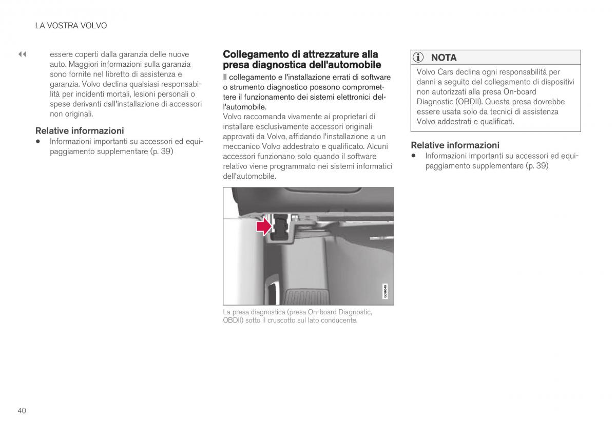 Volvo XC40 manuale del proprietario / page 42