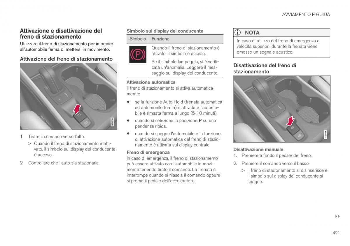 Volvo XC40 manuale del proprietario / page 423