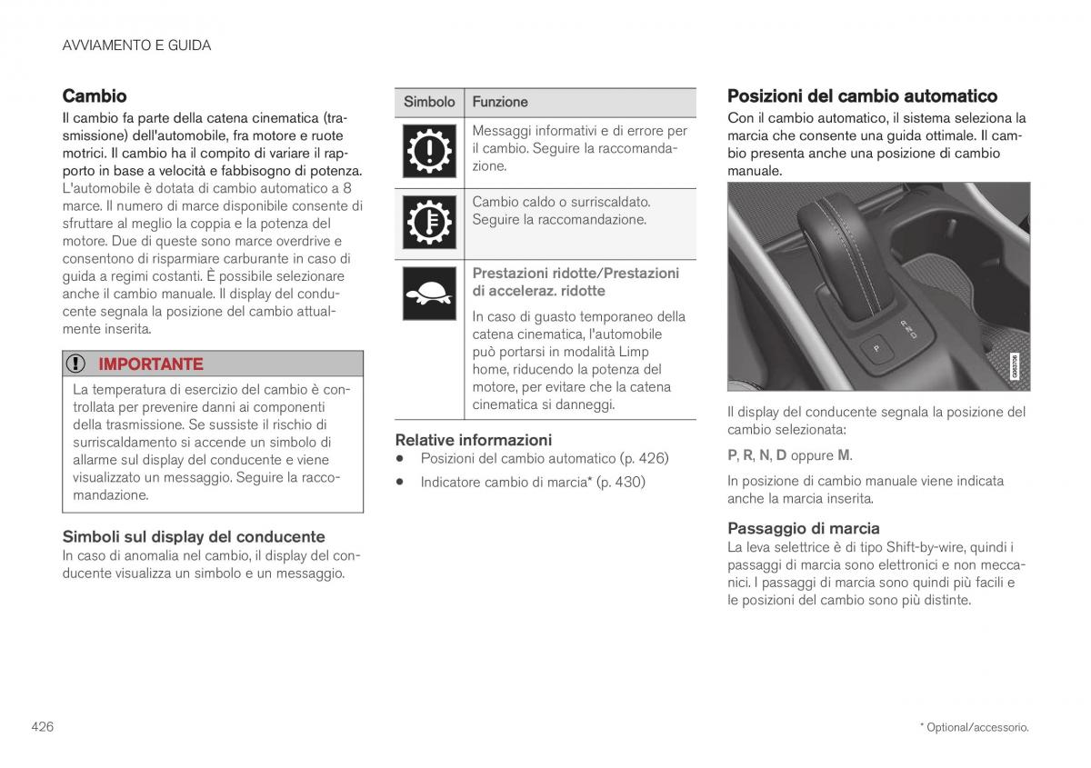 Volvo XC40 manuale del proprietario / page 428