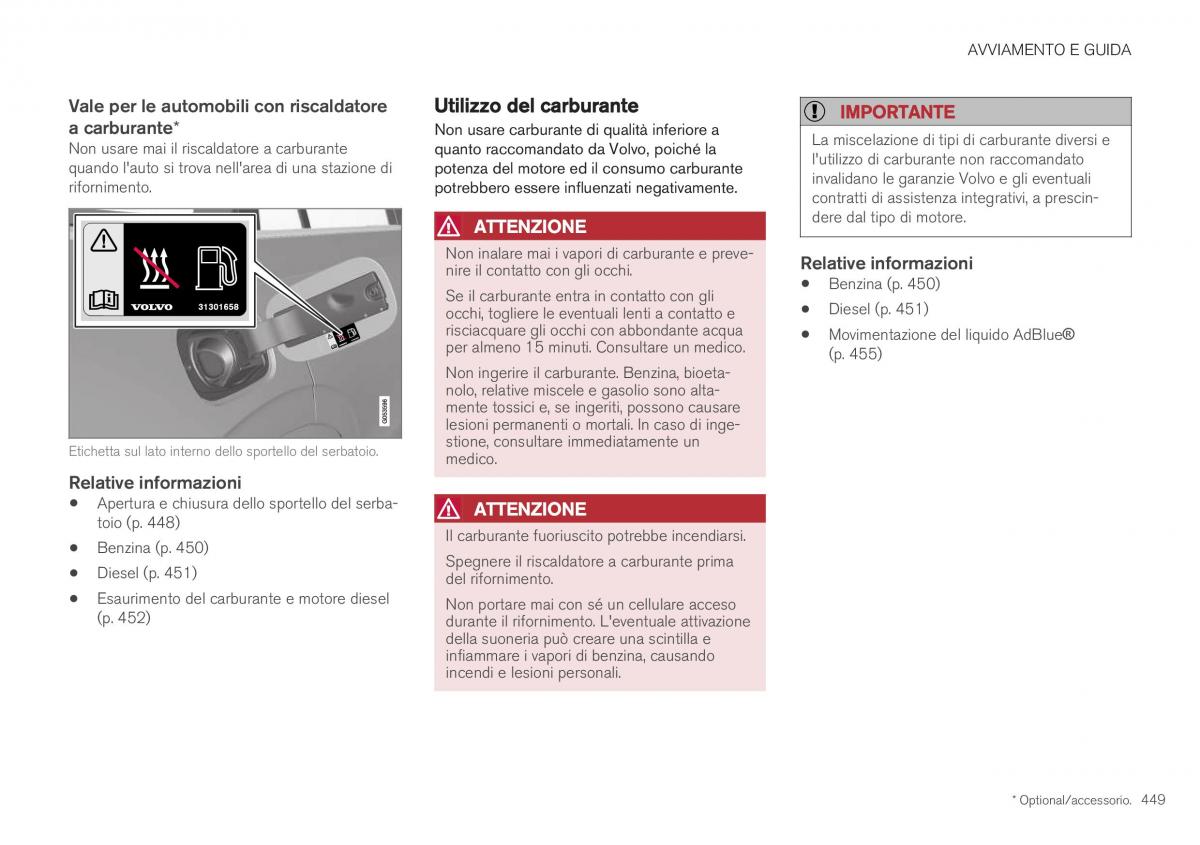 Volvo XC40 manuale del proprietario / page 451