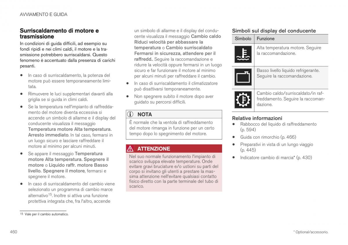 Volvo XC40 manuale del proprietario / page 462