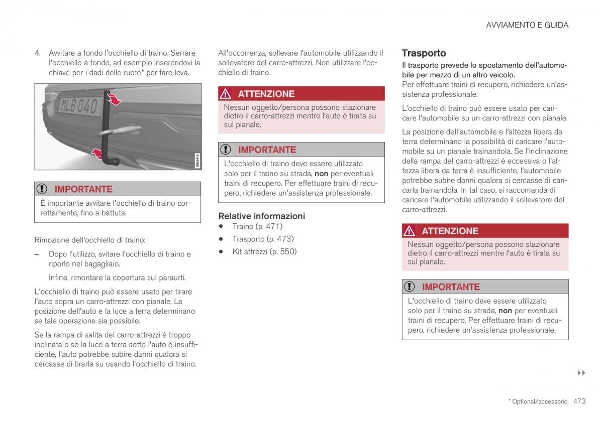 Volvo XC40 manuale del proprietario / page 475