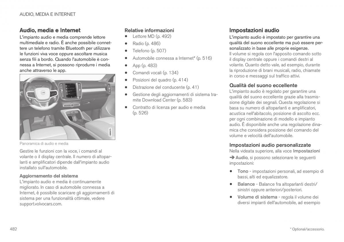 Volvo XC40 manuale del proprietario / page 484