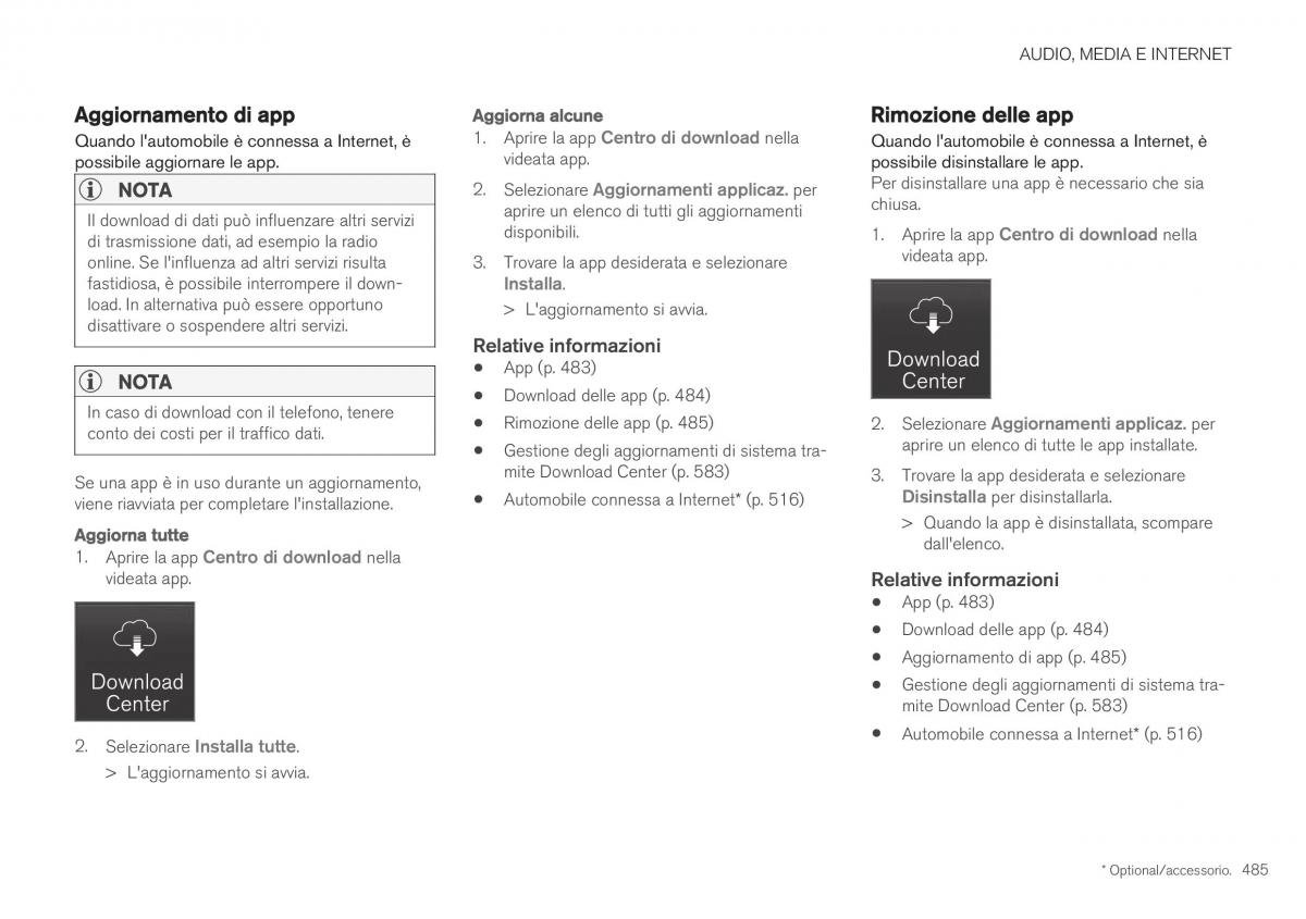 Volvo XC40 manuale del proprietario / page 487