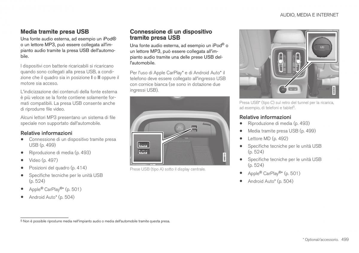 Volvo XC40 manuale del proprietario / page 501