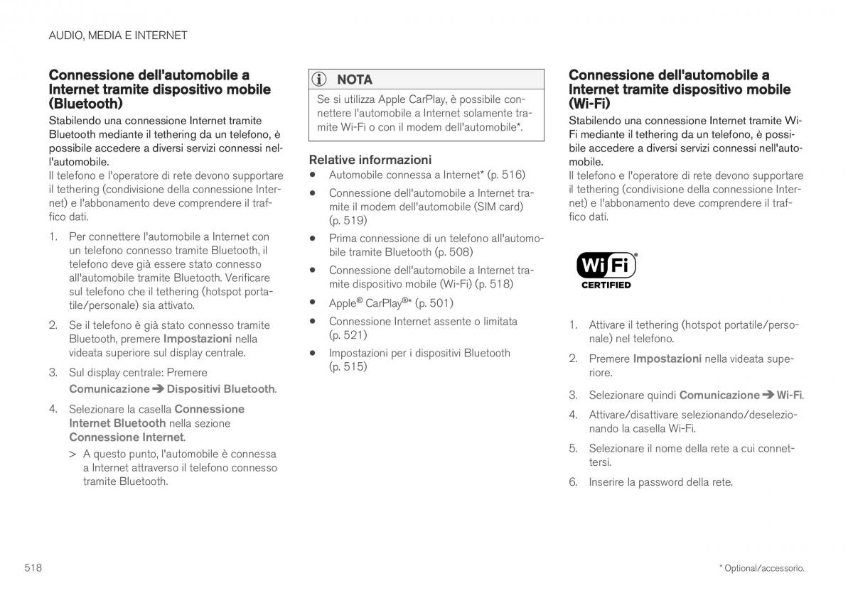 Volvo XC40 manuale del proprietario / page 520