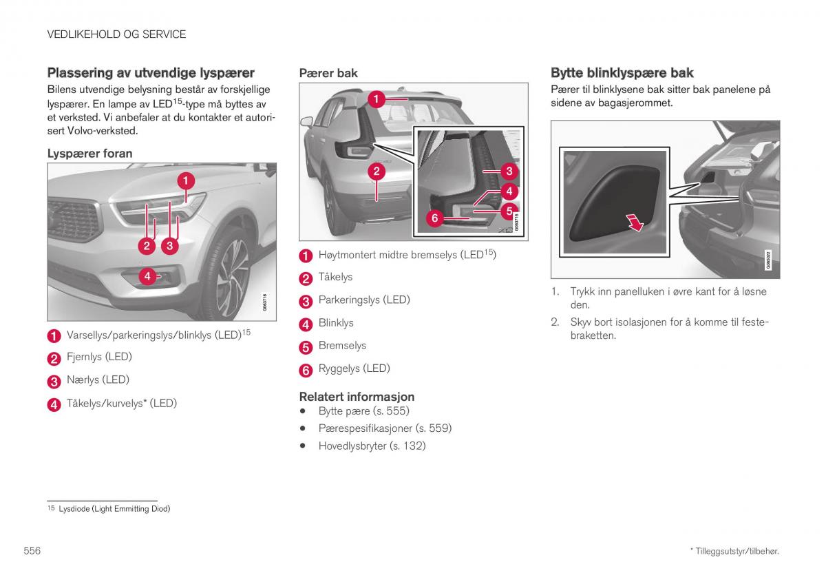 Volvo XC40 bruksanvisningen / page 558