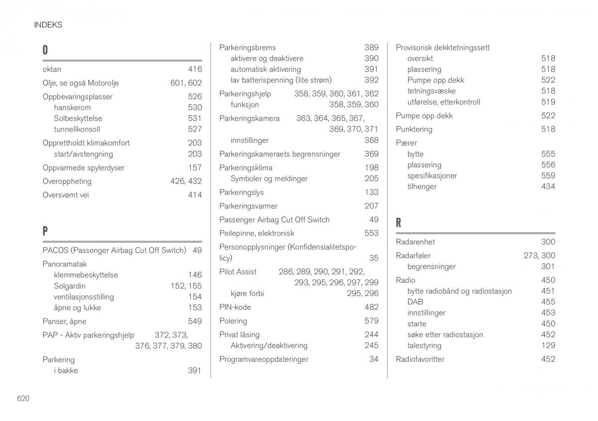 Volvo XC40 bruksanvisningen / page 622