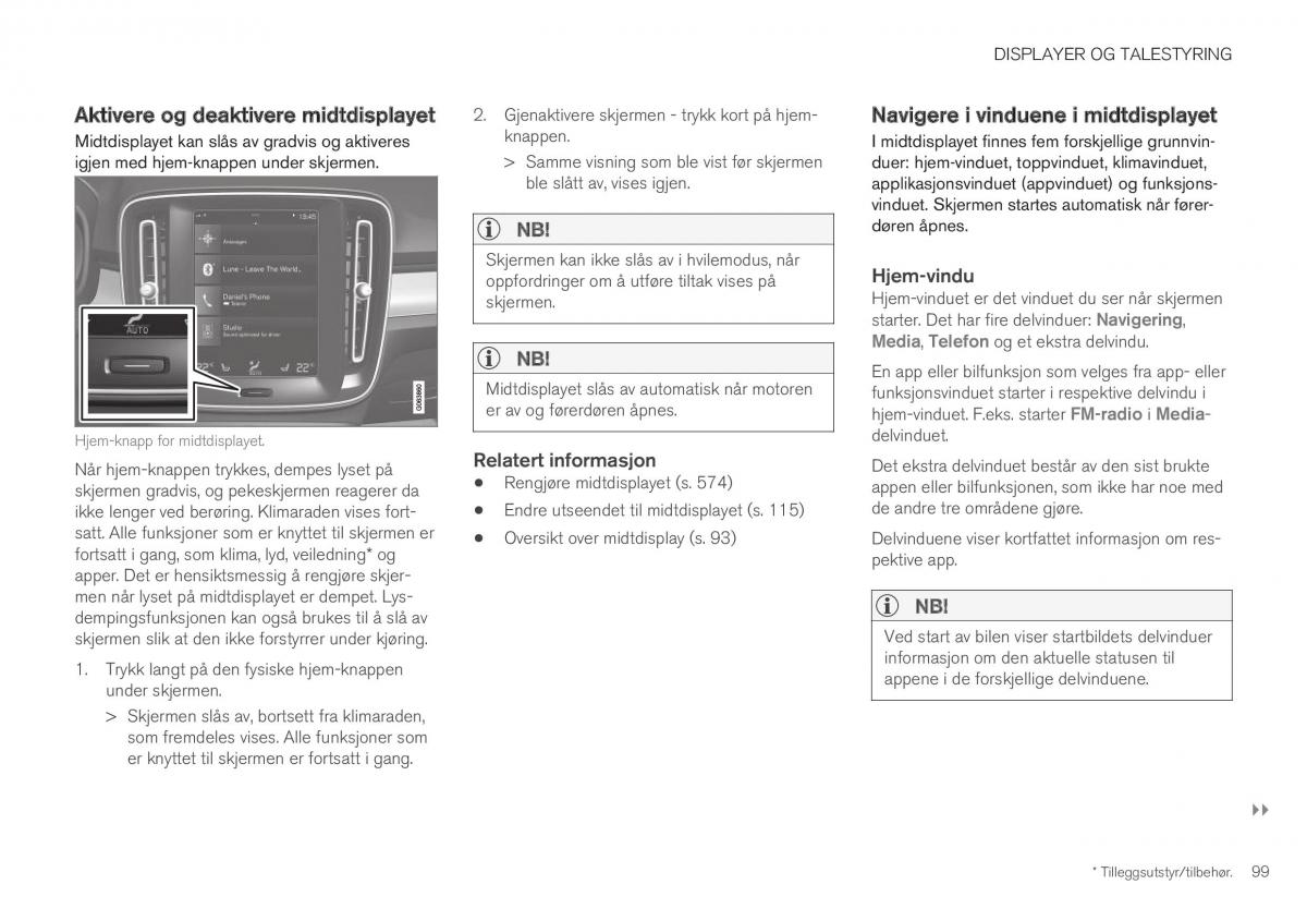 Volvo XC40 bruksanvisningen / page 101