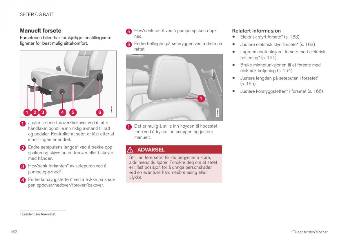 Volvo XC40 bruksanvisningen / page 164