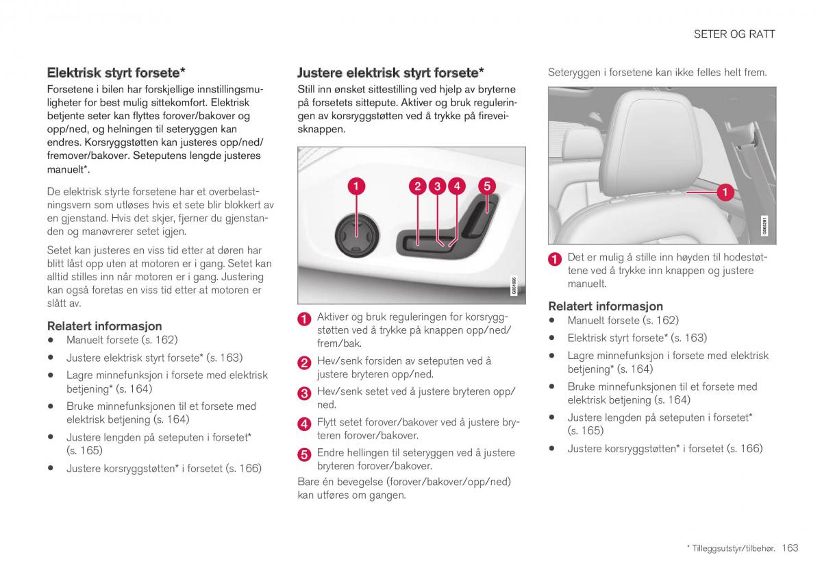 Volvo XC40 bruksanvisningen / page 165