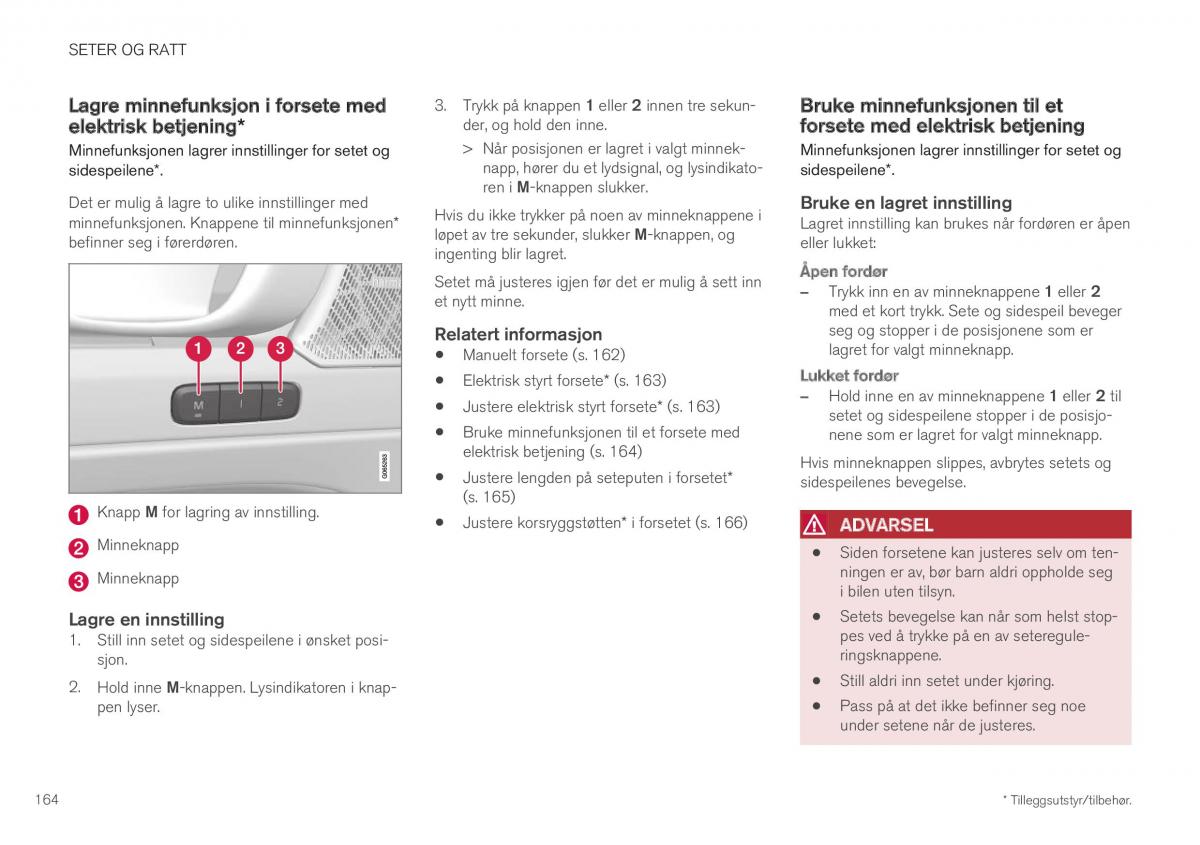 Volvo XC40 bruksanvisningen / page 166