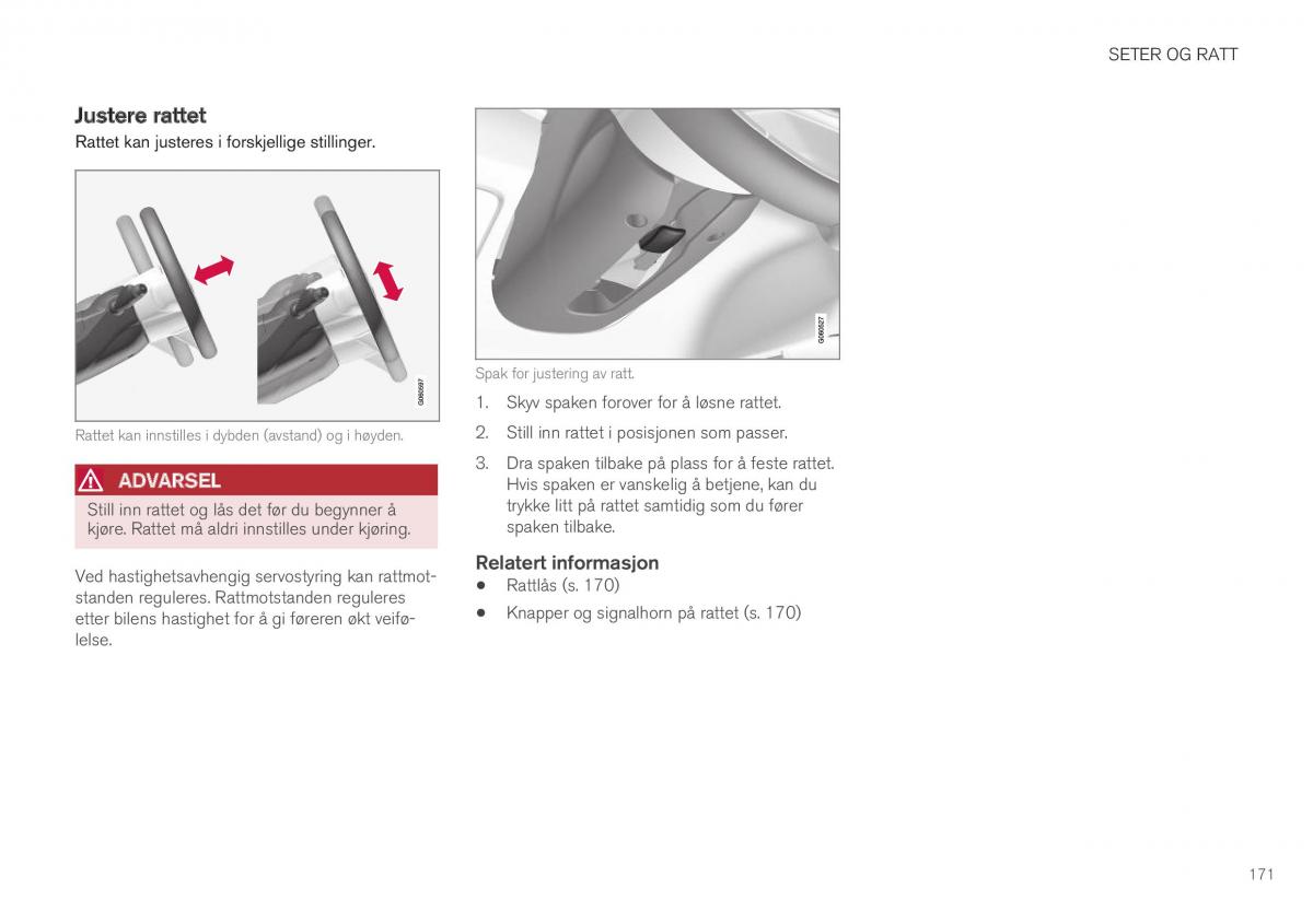 Volvo XC40 bruksanvisningen / page 173