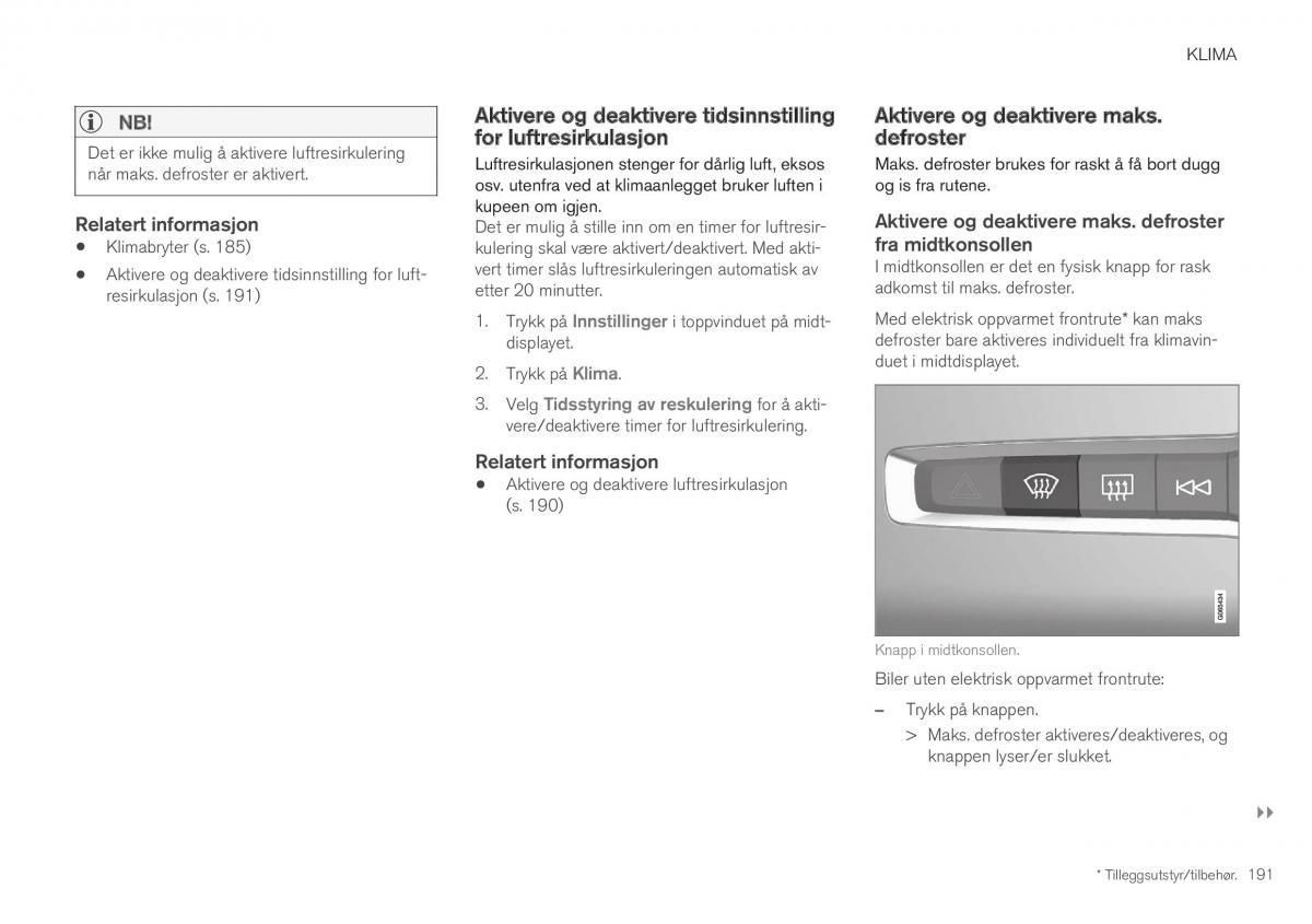 Volvo XC40 bruksanvisningen / page 193