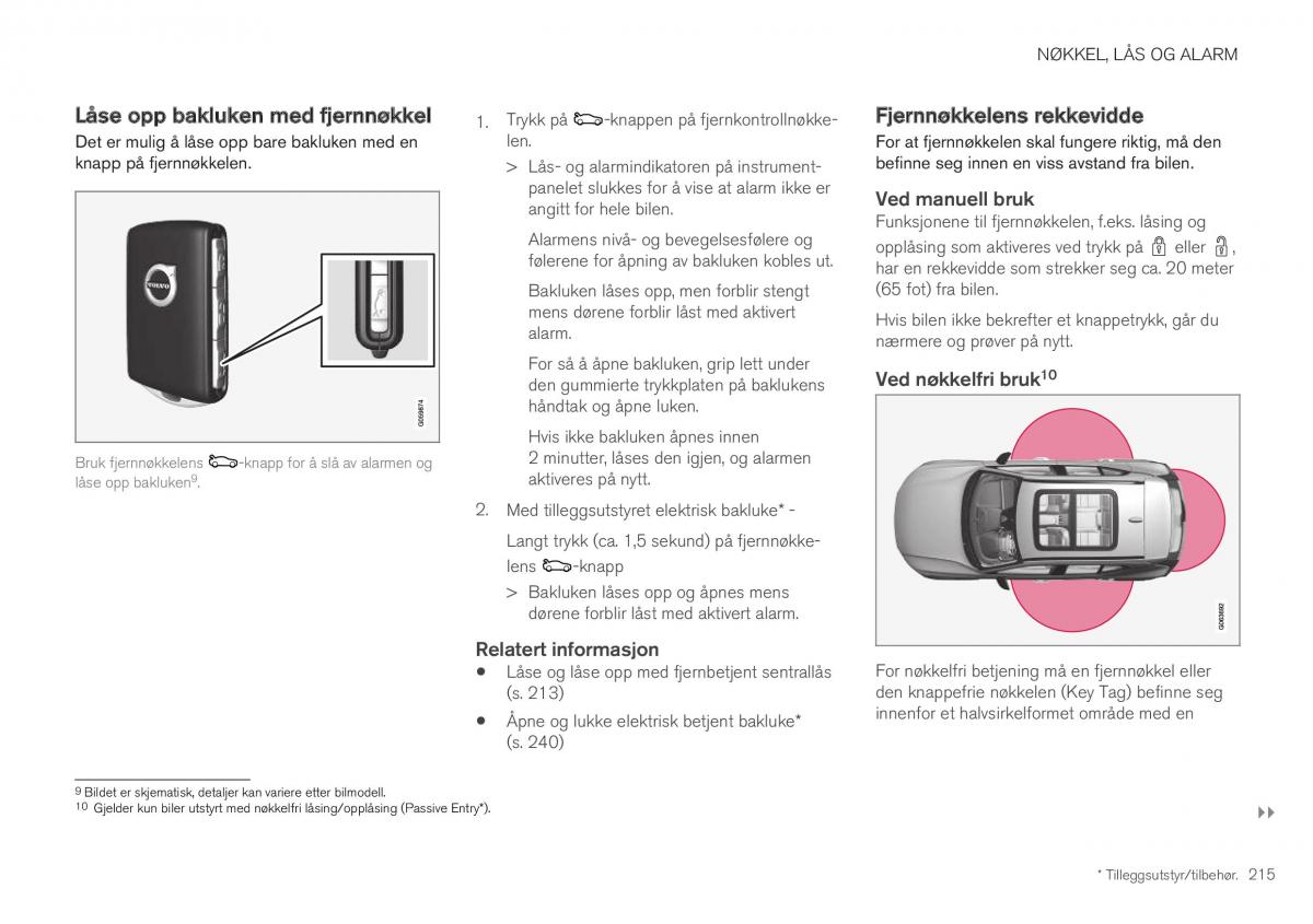 Volvo XC40 bruksanvisningen / page 217