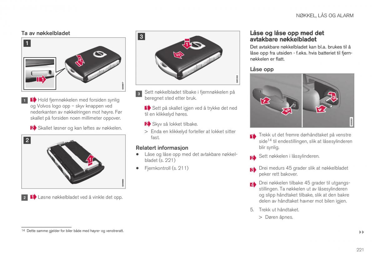 Volvo XC40 bruksanvisningen / page 223