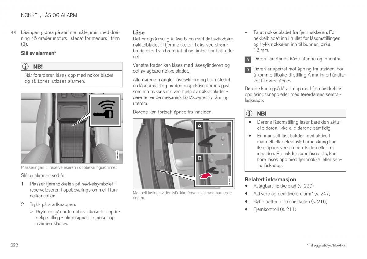 Volvo XC40 bruksanvisningen / page 224