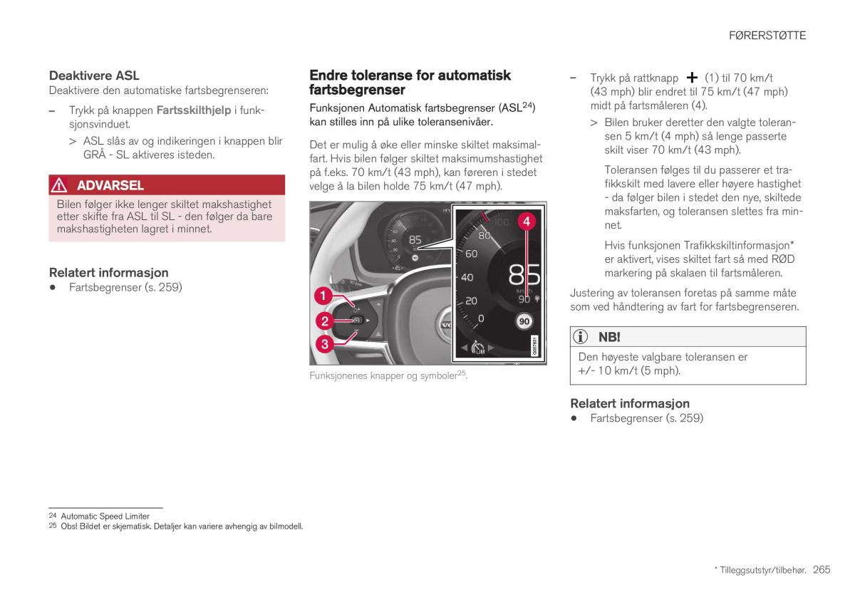 Volvo XC40 bruksanvisningen / page 267