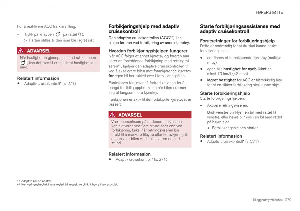 Volvo XC40 bruksanvisningen / page 281