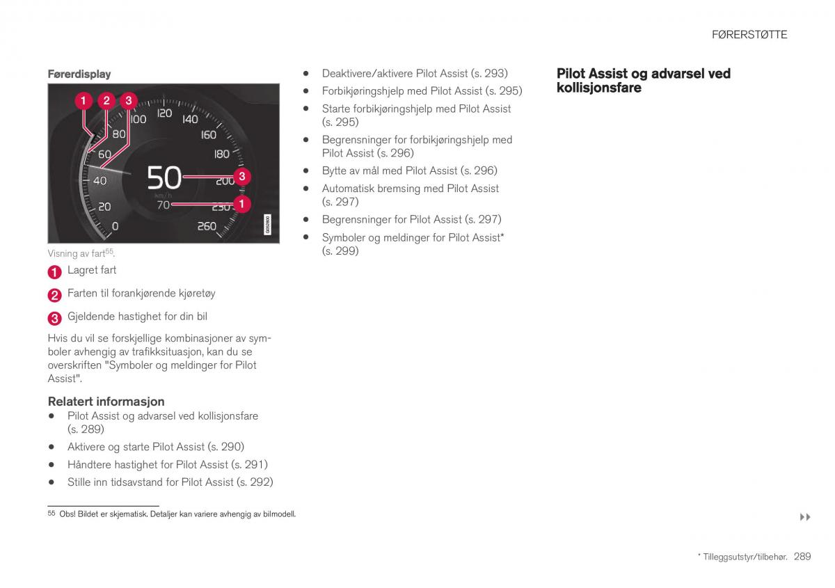 Volvo XC40 bruksanvisningen / page 291