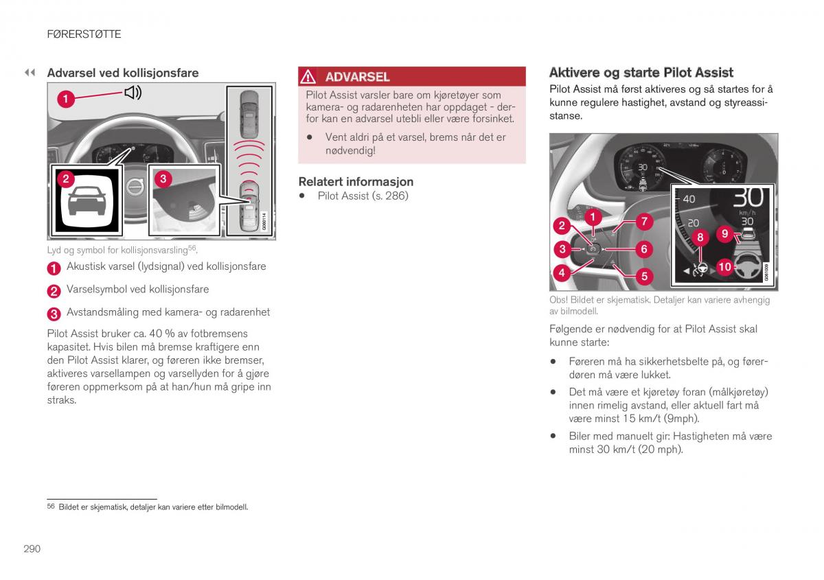 Volvo XC40 bruksanvisningen / page 292