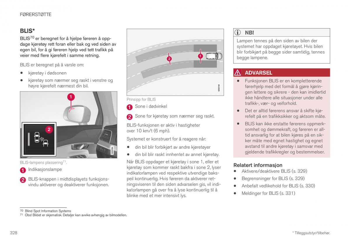 Volvo XC40 bruksanvisningen / page 330