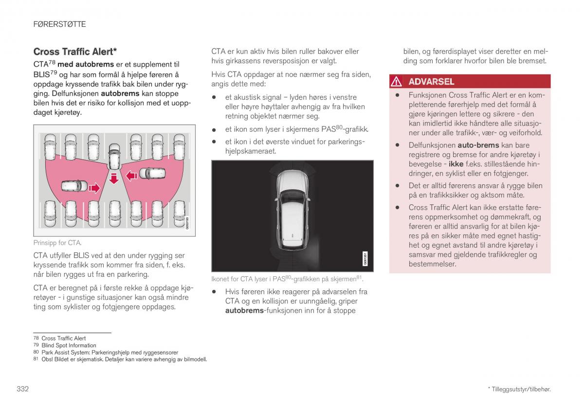 Volvo XC40 bruksanvisningen / page 334