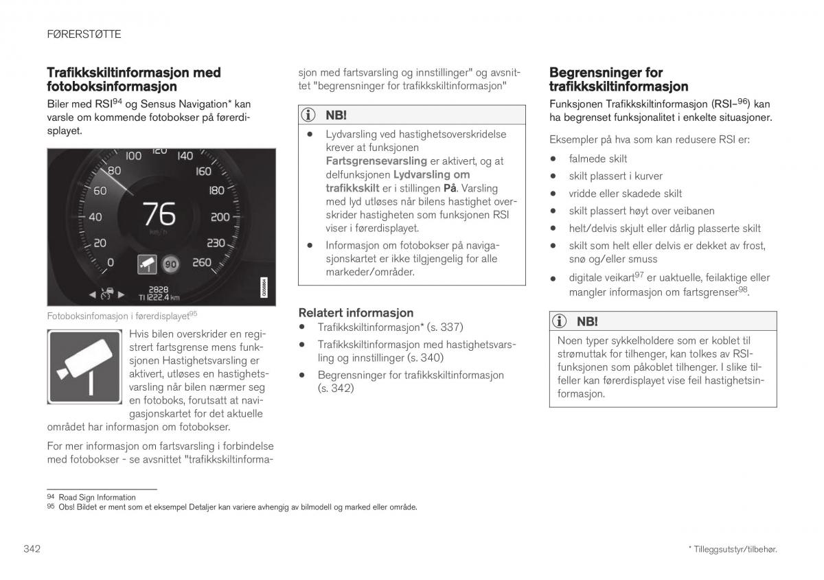 Volvo XC40 bruksanvisningen / page 344