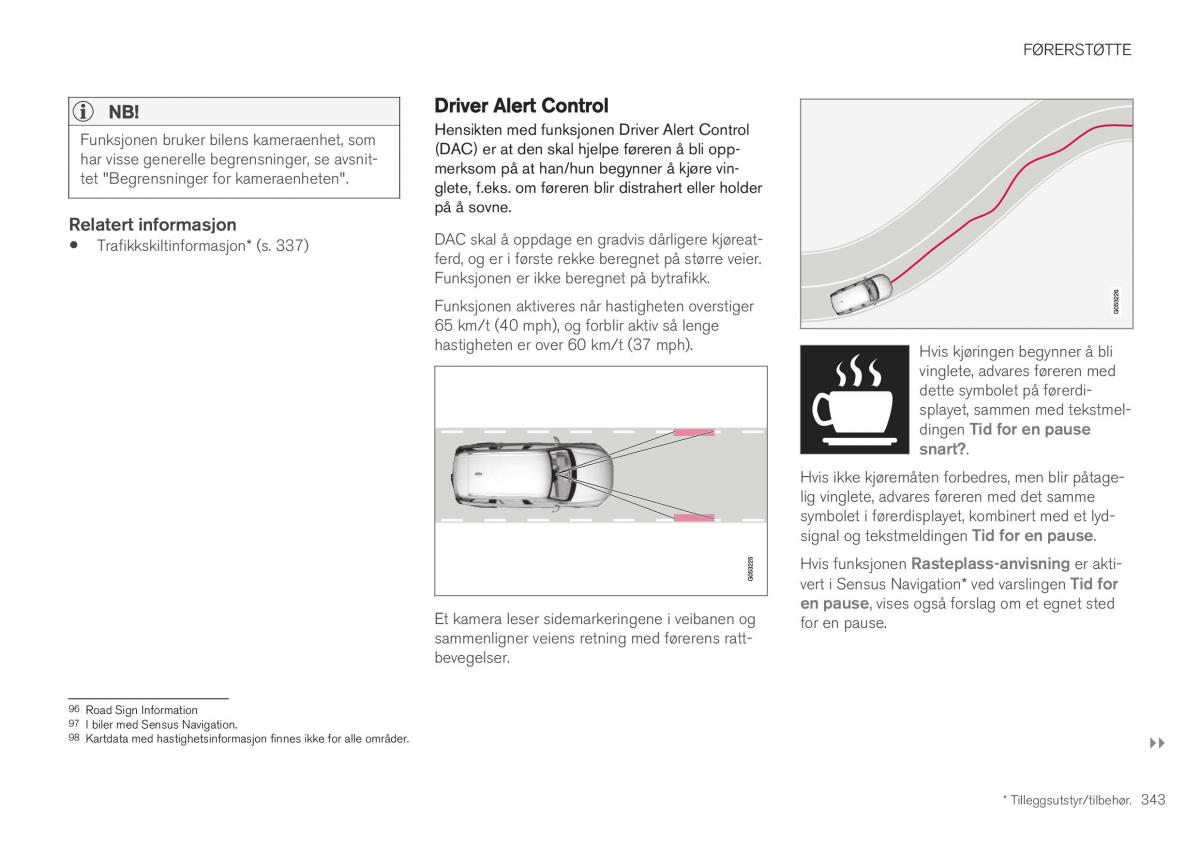 Volvo XC40 bruksanvisningen / page 345